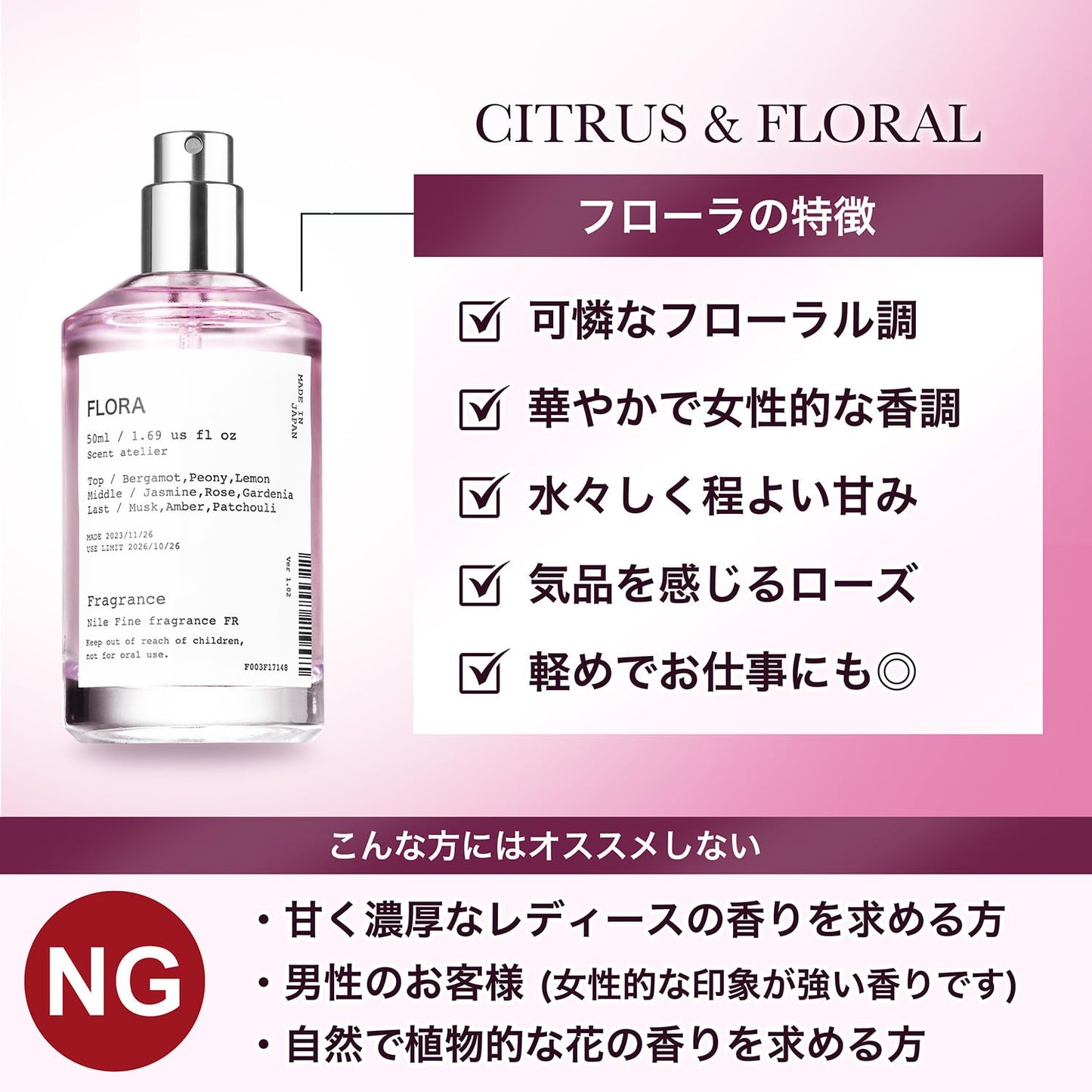NILE 香水 フローラ ウォータリーフローラル レディース パルファム 50ml